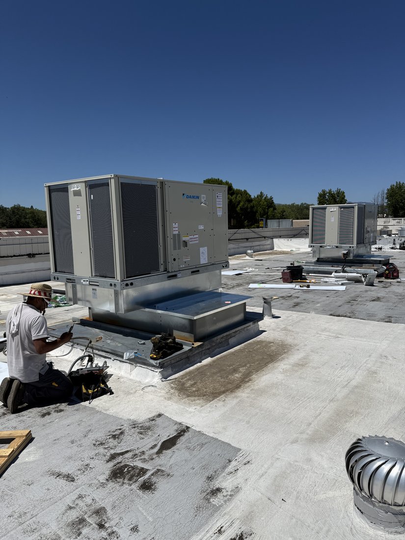Rooftop packaged unit installation